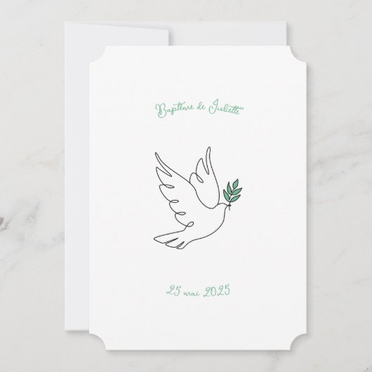 Taufe Colomba Einladung (Vorderseite)