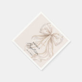 Taufe Coquette Schleife mit Perle Serviette (Ecke)