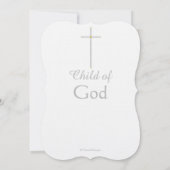 Taufe Cross Boy Blue Einladungen (Rückseite)