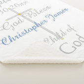 Taufe Cross Boy Blue Star Rattle Medium Sherpadecke (3/4)