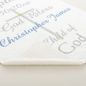 Taufe Cross Boy Blue Star Rattle Medium Sherpadecke (3/4)