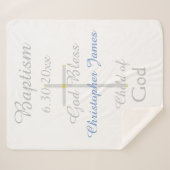 Taufe Cross Boy Blue Star Rattle Medium Sherpadecke (Vorderseite (Horizontal))