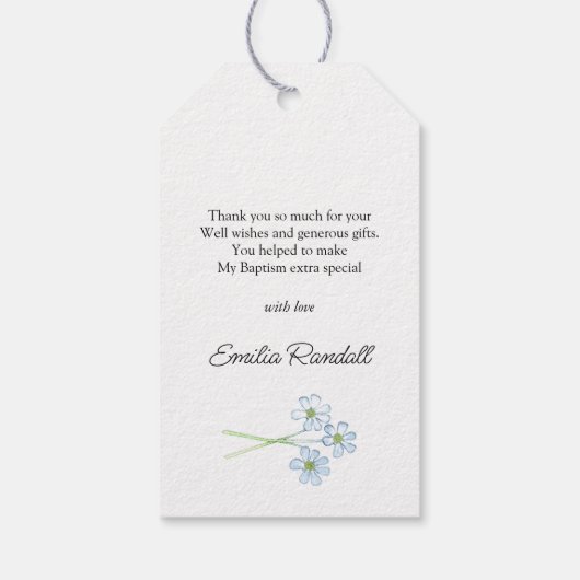 Taufe Cross Foto Vielen Dank Geschenkanhänger (Rückseite)