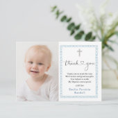 Taufe Cross Foto Vielen Dank Karte (Stehend Vorderseite)