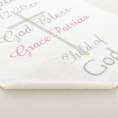 Taufe Cross Girl Pink Rattle Medium Sherpadecke (3/4)