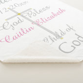 Taufe Cross Girl Pink Rattle Medium Sherpadecke (3/4)