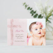 Taufe danke Aquarell Heiliges Kreuz Einladung (Stehend Vorderseite)