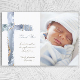 Taufe danke Aquarellblaukreuz Einladung