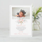 Taufe Danke, dass du ein rosa Mädchen Karten gegeb (Stehend Vorderseite)