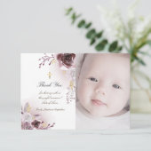 Taufe danke dir Aquarell-Rose Einladung (Stehend Vorderseite)