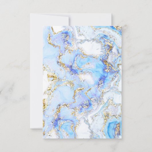 Taufe danke dir blaues Tuschmarmor Einladung (Rückseite)