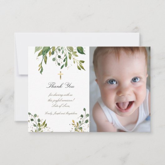 Taufe danke dir grün einladung (Vorderseite)