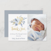 Taufe danke dir, Junge blau gelb Einladung (Vorne/Hinten)