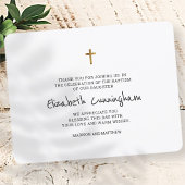 Taufe danke dir Modernes einfaches Gold Cross