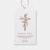 Taufe Danke Dusty Pink Rose Girl's Geschenkanhänger (Vorderseite)