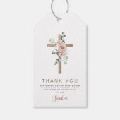 Taufe Danke Dusty Pink Rose Girl's Geschenkanhänger (Vorderseite)