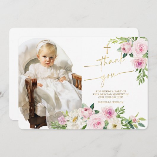 Taufe Danke Fotokarte (Vorne/Hinten)