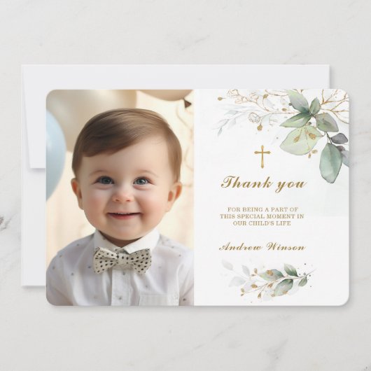Taufe Danke Fotokarte (Vorderseite)