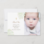 Taufe danke Ihnen palm Blätter Glitzer Einladung (Vorderseite)