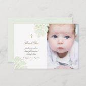 Taufe danke Ihnen palm Blätter Glitzer Einladung (Vorne/Hinten)