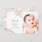 Taufe danke Ihnen rosa Marmoreinladung Einladung (Vorne/Hinten)