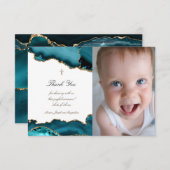 Taufe danke Ihnen türkis agieren Einladung (Vorne/Hinten)