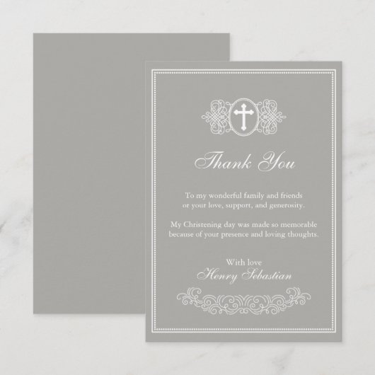 Taufe Danke Karte (Vorne/Hinten)