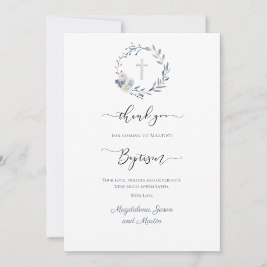 Taufe danke Karte (Vorderseite)