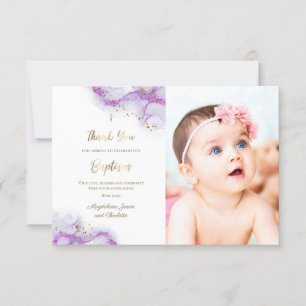 Taufe danke lila Tinte Einladung