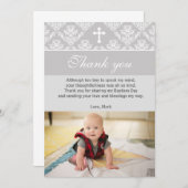 Taufe Dankeschön, dass Sie Silber Weiß Christmache Dankeskarte (Vorne/Hinten)