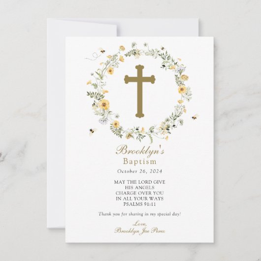 Taufe Dankeschön Karte (Vorderseite)