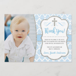 Taufe Dankeschön Karte mit Foto | Boy Baptisk