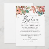 Taufe der Blaubeere mit Wasserfarbenfall Einladung (Vorne/Hinten)