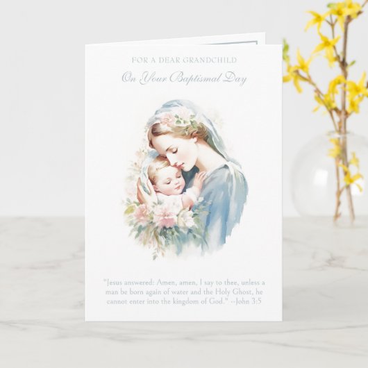 Taufe der Großmutter Karte (Gelbe Blume)