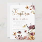 Taufe der hübschen Wildblume Floral Girl Einladung (Vorderseite)