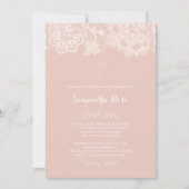 Taufe der Mädchen Einladung Pink Lace (Vorderseite)