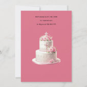 Taufe der Mädchen Rosa Einladung (Rückseite)