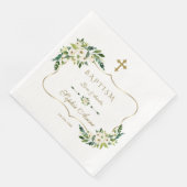 Taufe der modernen weißen blühenden Blütenstände Serviette (Ecke)