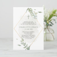 Taufe der Taufe "Sage Green & Gold Watercolor Foli