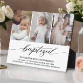 Taufe der taufenden modernen Fotocollage Keepake Fotoplatte