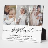 Taufe der taufenden modernen Fotocollage Keepake Fotoplatte (Seite)