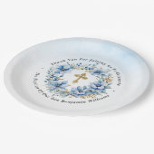 Taufe des Blütenblütenblütenblütenblütenjungen Pappteller (Schrägansicht)