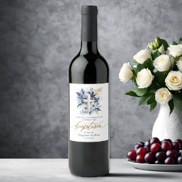 Taufe des Blütenblütenblütenblütenblütenjungen Weinetikett