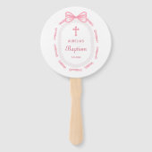 Taufe des rosa Bow-Ribbon-Frame Fächer (Rückseite)