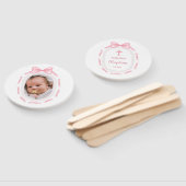 Taufe des rosa Bow-Ribbon-Frame Fächer (Non-assembled)