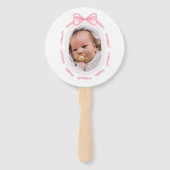 Taufe des rosa Bow-Ribbon-Frame Fächer (Vorderseite)