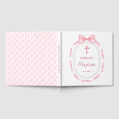 Taufe des rosa Bow-Ribbon-Frame Gästebuch (Voll)