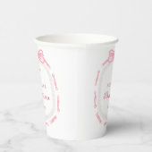 Taufe des rosa Bow-Ribbon-Frame Pappbecher (Rechts)