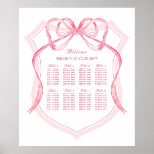 Taufe des rosa Bow-Wappen Poster (Vorne)