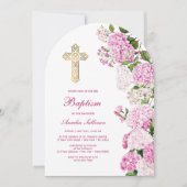 Taufe des rosa Hydrangea Arch Einladung (Vorderseite)